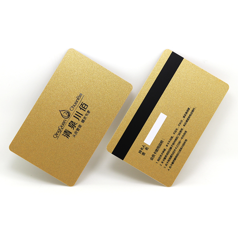 metallic gold membership cards with magnetic stripe