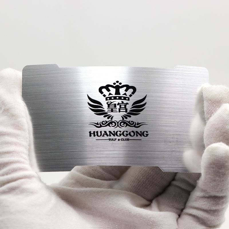 custom shape silver brushed membership cards