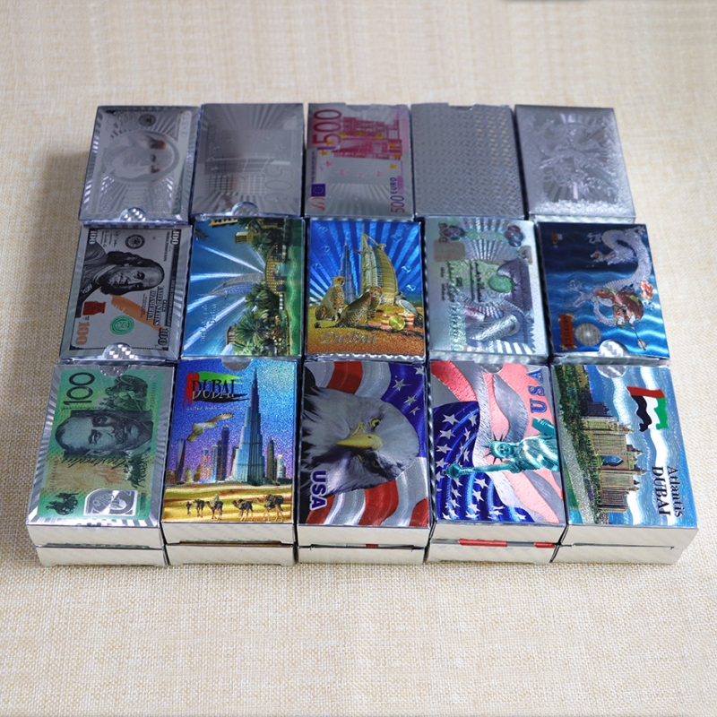 silver plastic playing cards