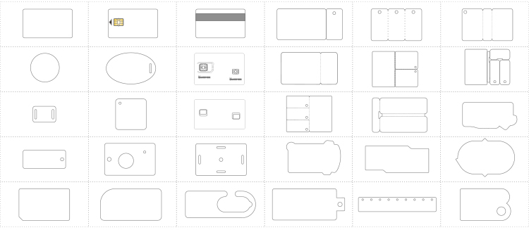 various custom shape pvc cards printing