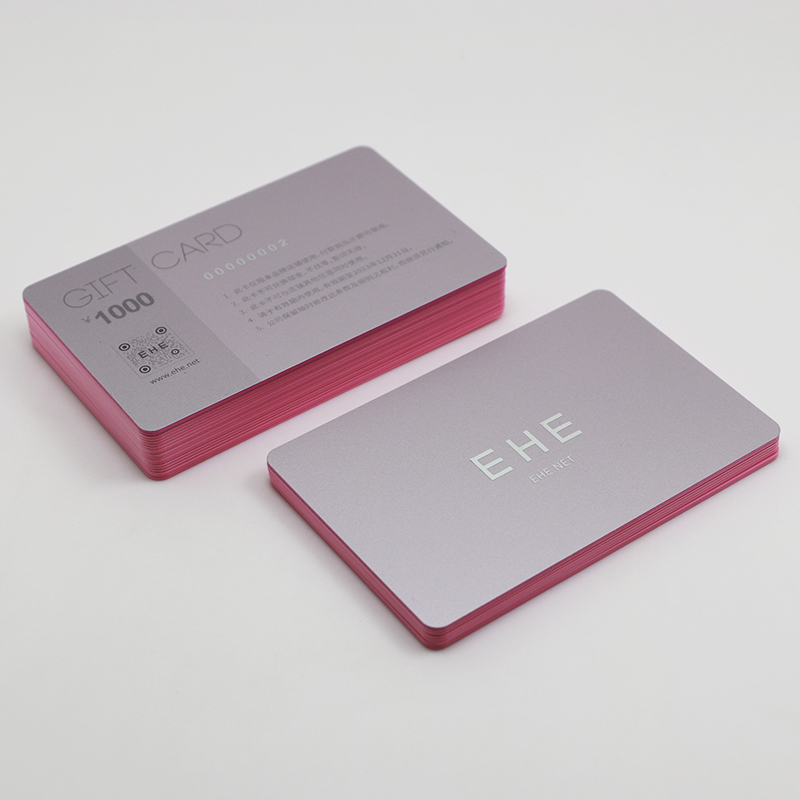 custom plastic gift cards with colored edge