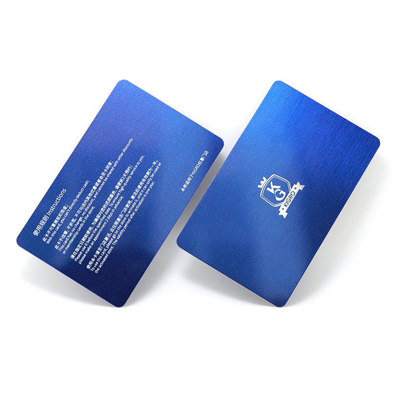 blue brushed pvc membership cards