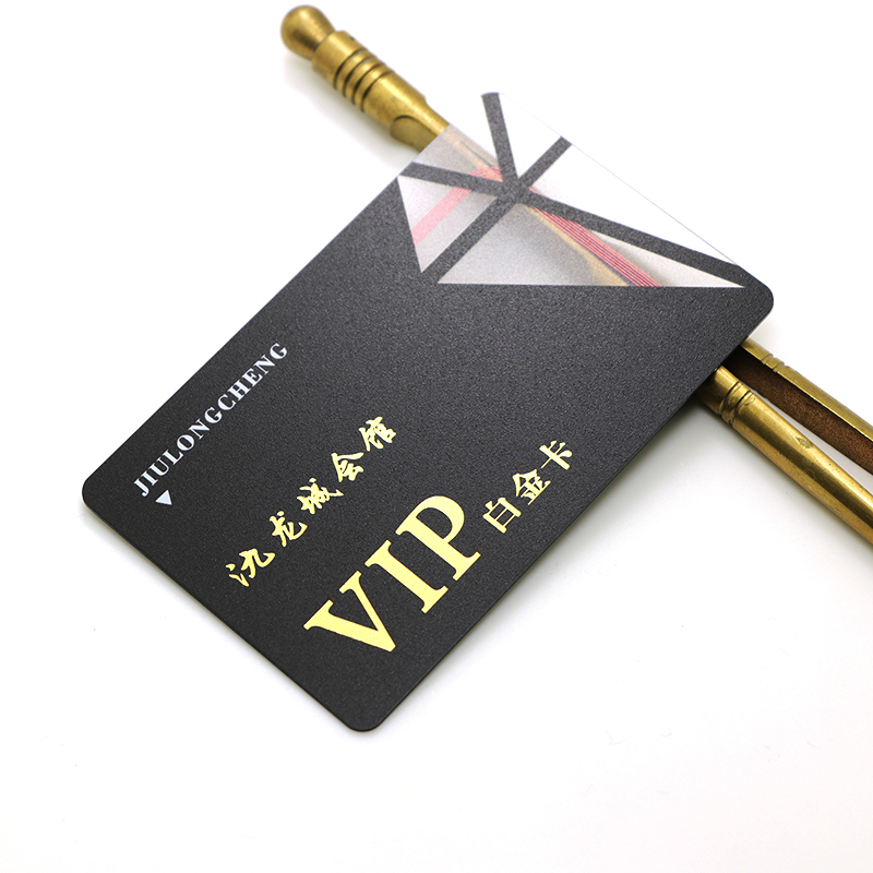 customized gold foil transparent cards with chip