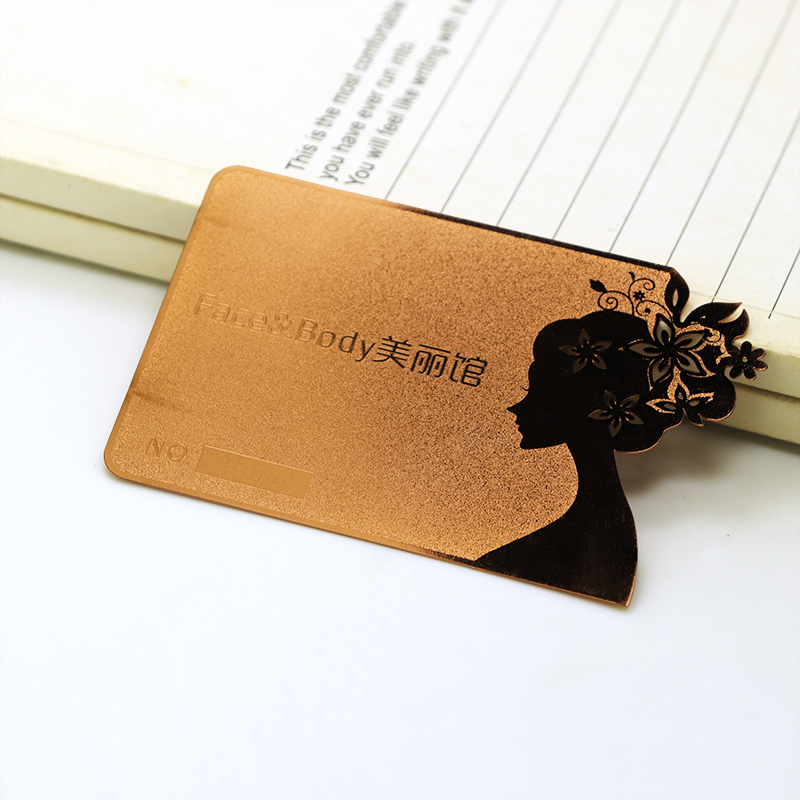 customized rose gold metal cards