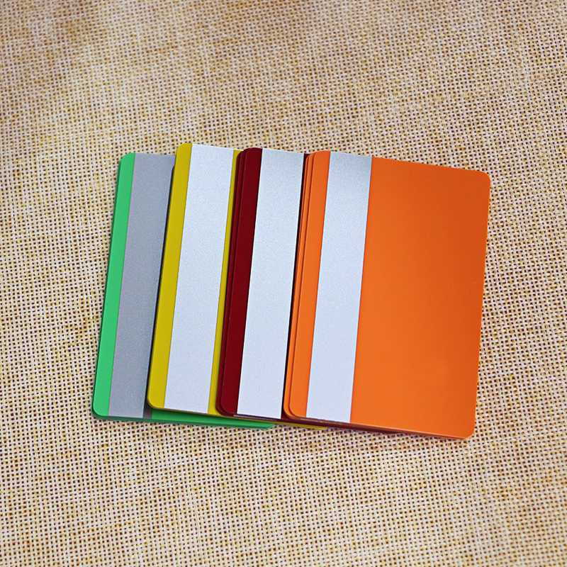 plastic card with silver magnetic stripe