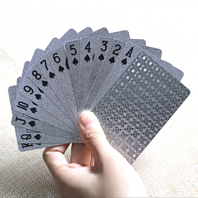 Silver PVC Custom Plastic Playing Cards For Poker Game