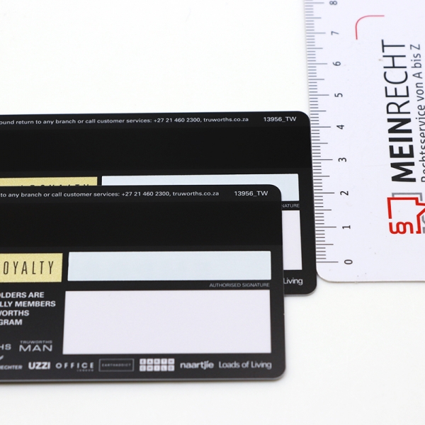 black pvc customized membership cards with magnetic stripe