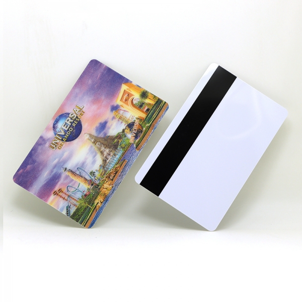 3D lenticular cards with magnetic stripe
