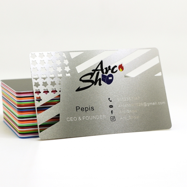 customized silver metal business cards