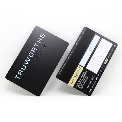 Customized Membership Cards Matte Black PVC Card With Laser Foil Logo