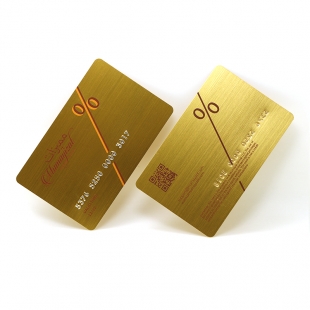 Brushed Gold Plastic Reward Cards With Embossed Number
