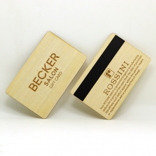 Eco-friendly Custom Logo Magnetic Stripe Print Wood Business Cards