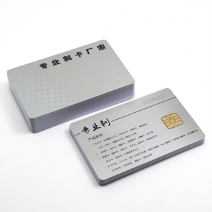 Plastic Contact Smart Chip Card Customization With Silver Brushed Surface