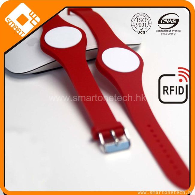 Reusable Silicone wristband with Fudan F08 chip，Wearable and waterproofand shockproof wristband
