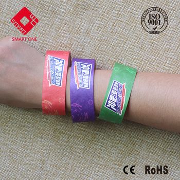 Top quality13.56MHZ Ultralight nfc sticker for Paper Wristband RFID One time used wristband