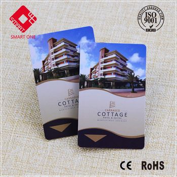 plastic pvc CR80 RFID Fudan M1 magnetic cards control hotel key cards