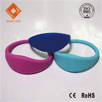 ISO7814/7815 125Khz EM4100 ID wristband tag silicone rfid bracelet for swimming pool