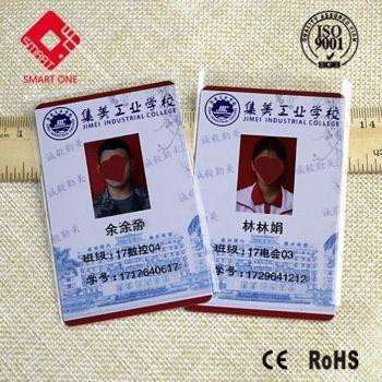 Digital Printing RFID TK4100 Chip Plastic Student Photo ID Card