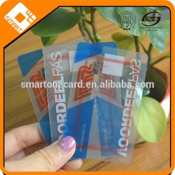 China Manufacturer PVC Plastic Cr80 clear transparent RFID id pvc cards
