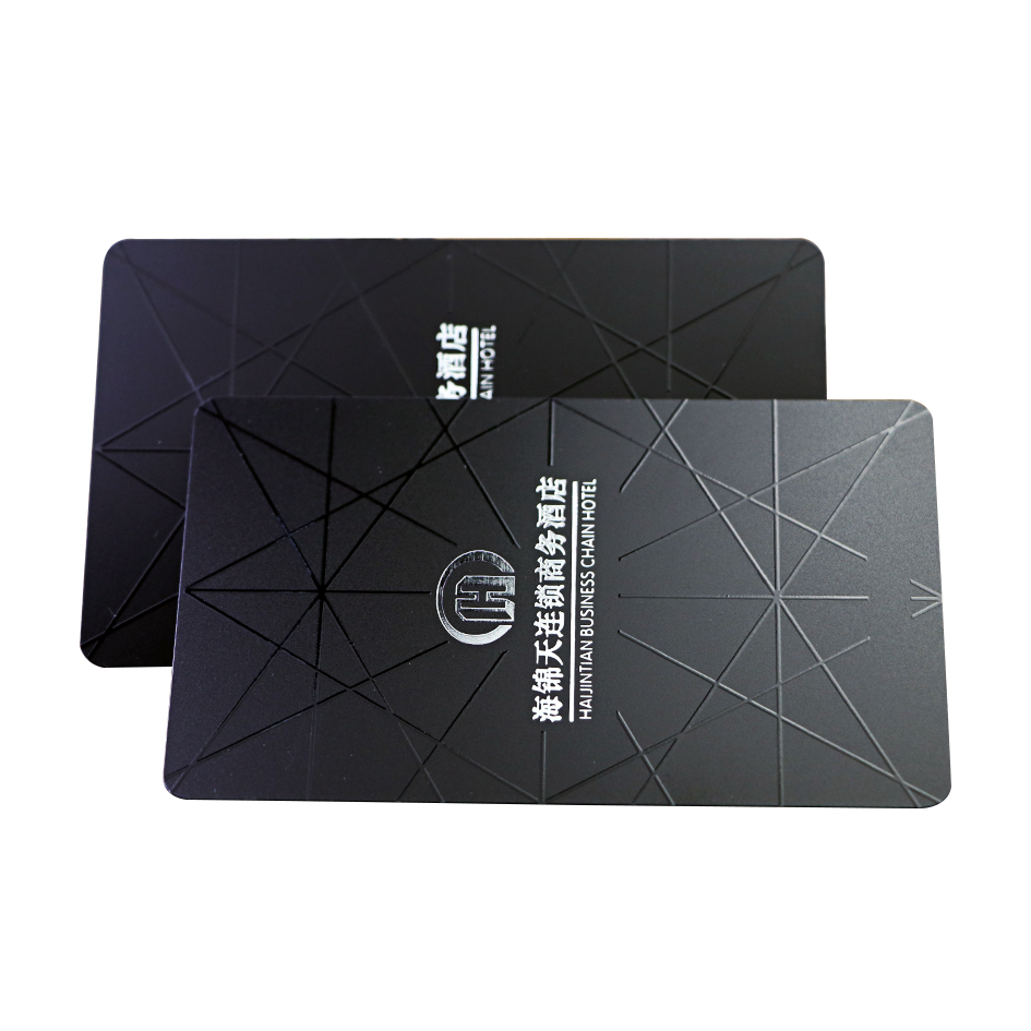 Silver Foil Hotel Room Key Cards With Spot UV