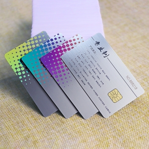 Customized printable silver brushed metal plastic contact chip card