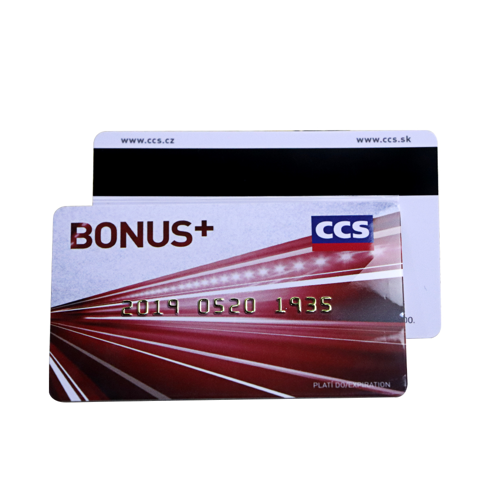 Plastic Magnetic Stripe Card With Gold Embossed Code
