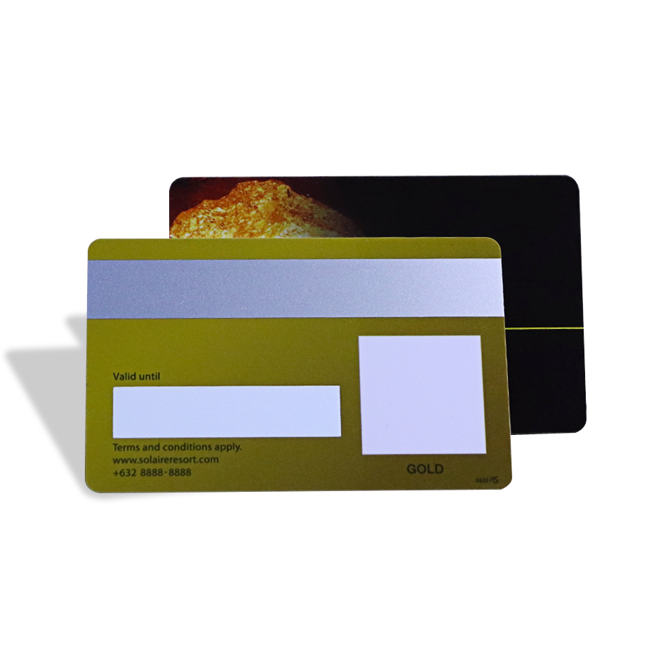 Gold Foil Plastic Card With Silver Magnetic Stripe