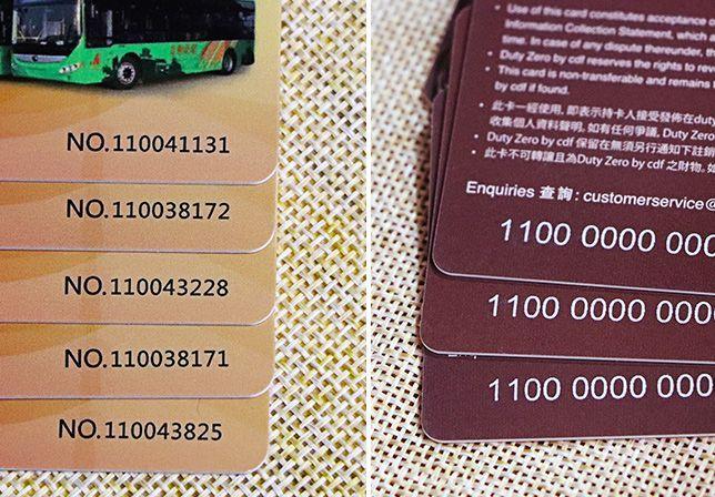 Thermal printed number PVC card