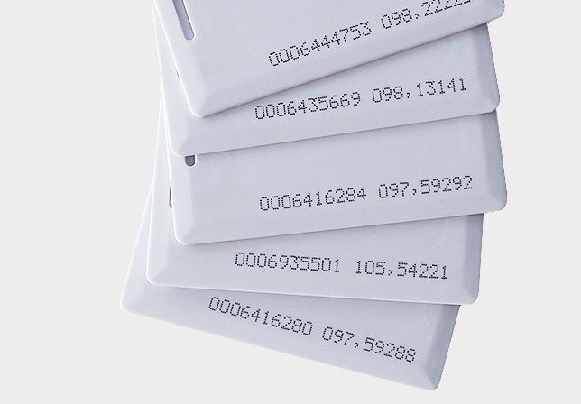 pvc card with spray printed number 