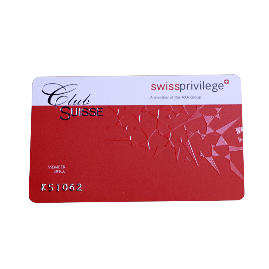 Personalized printable embossed number non-contact chip card