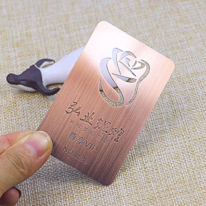 brushed rose metal contactless ic card