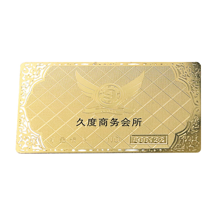 Custom Logo Embossed Laser Engraved Gold Metal VIP Cards