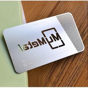 Custom die cut stainless steel metal card