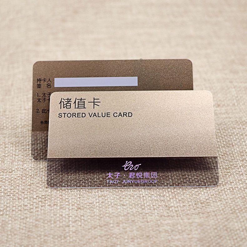 Transparent Membership Card Laser Foil Logo Plastic Stored Value Card
