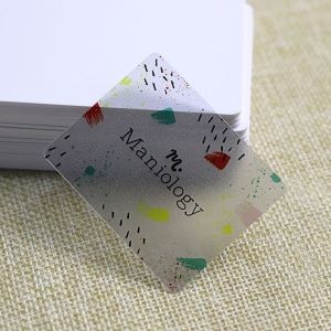 China Manufacture Printed Frosted Square Transparent Card
