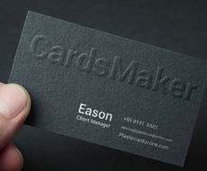 business card with embossed finish