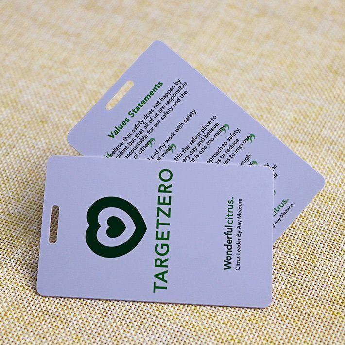 PVC business card with punching slot