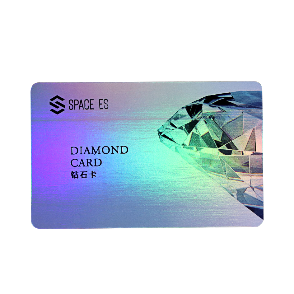 High Quality Printable Silver Foil Laser Diamond Card