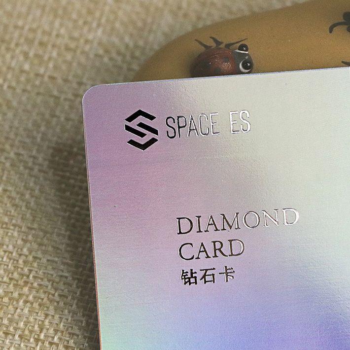 Silver Foil Laser Diamond Card