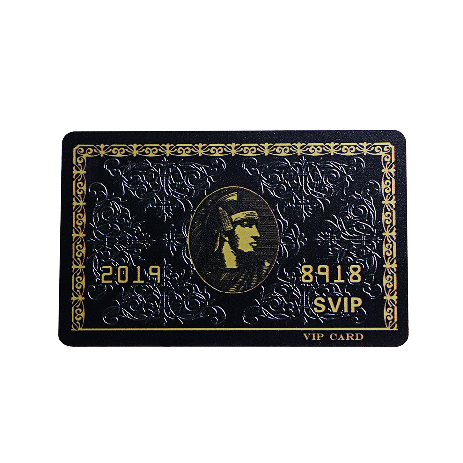 Custom Printing Gold Brushed Relief VIP Card With QR Code-Card Supplier ...