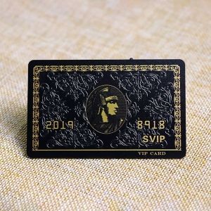 Custom Printing Gold Brushed Relief VIP Card With QR Code