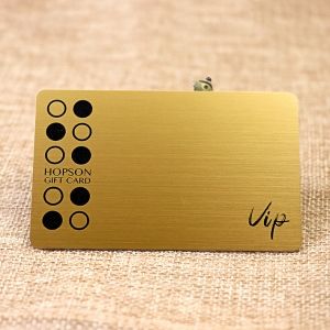 Custom Printing Plastic PVC Gold Brushed Gift Card