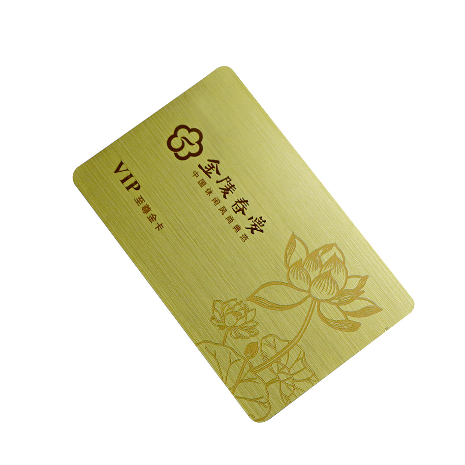 Custom Printed Club Gold Brushed VIP Card With Laser Code