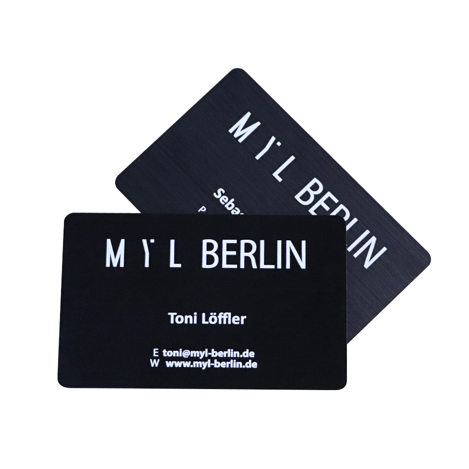 High Quality Printable PVC Black Brushed Business Card