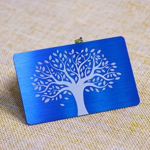 Factory Price PVC Deep Blue Brushed Membership Card