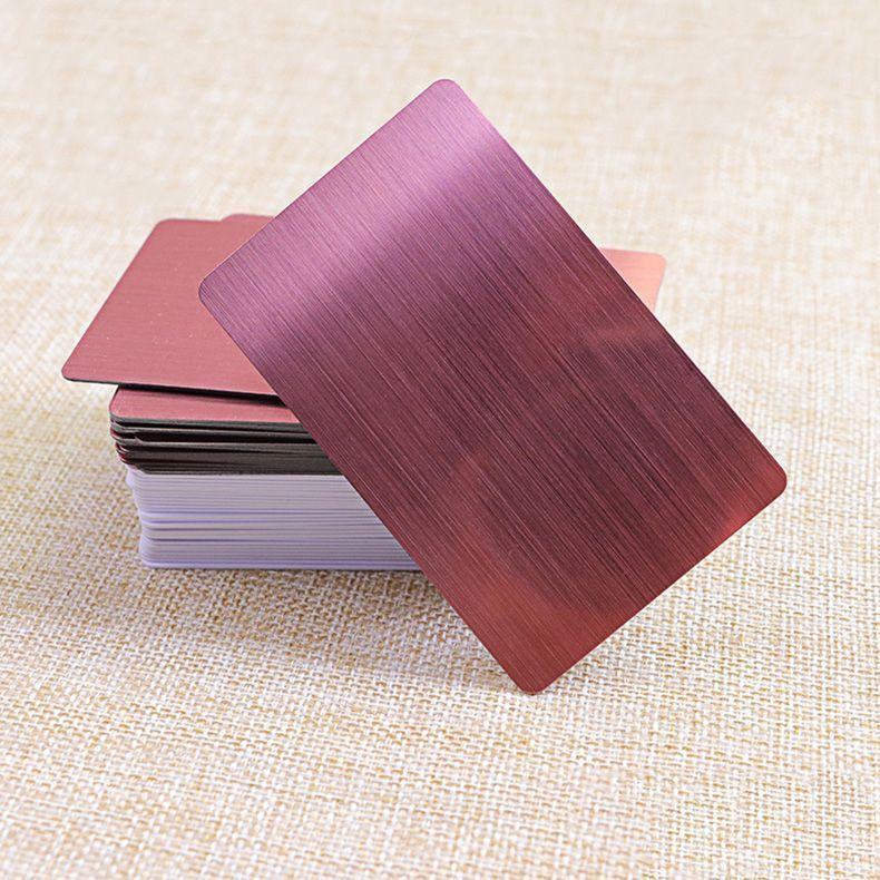 PVC Rose-red Brushed Blank Card