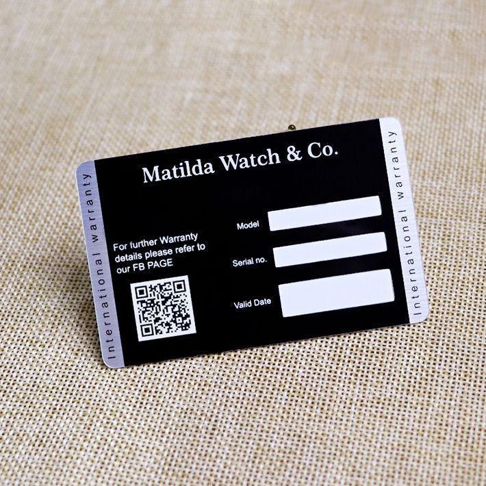 customized pvc warranty cards