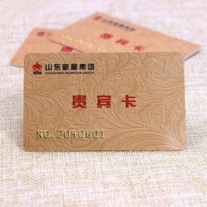 Gold Embossed Number PVC Membership Card With Gold Magnetic Stripe