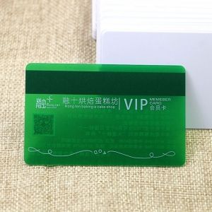 Double Printed Cake Shop Plastic Green Transparent VIP Card