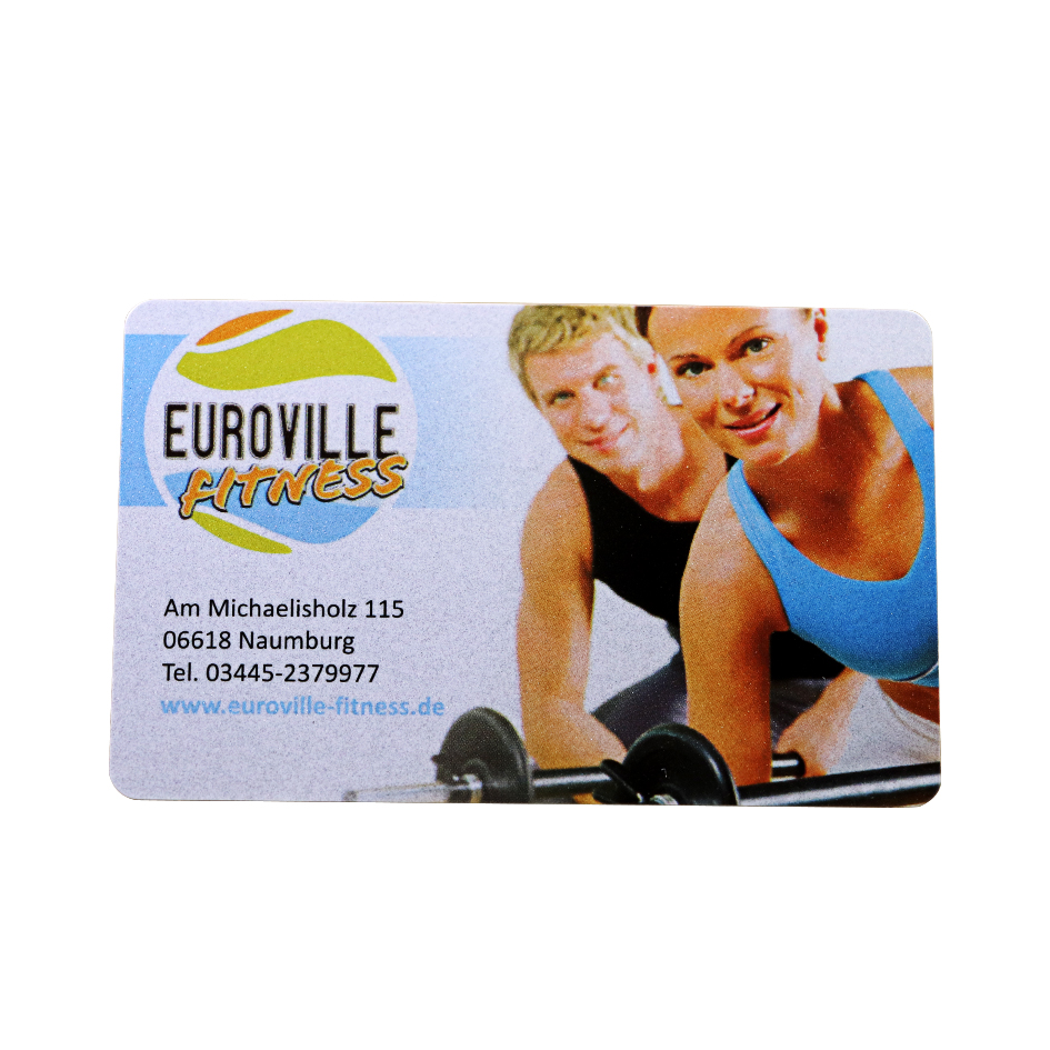 Silver Metallic Business Card Glossy White PVC Card For Health Club Salon